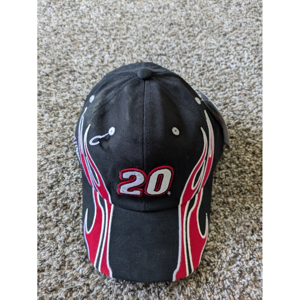 NEW NASCAR Joe Gibbs Racing Hat #20 Erik Jones Osfm Black Flames NWT